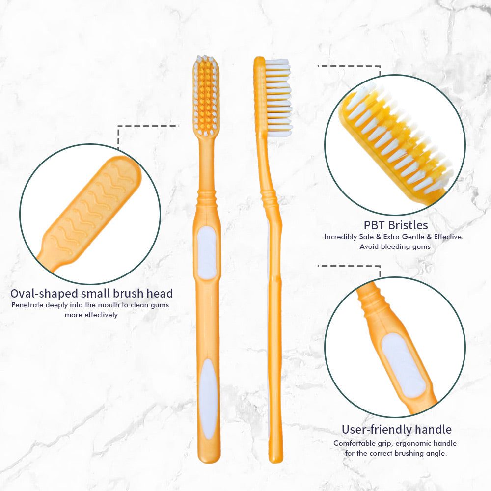 OLEMOL ZigZag Toothbrush Medium Bristle Pack of 12 - Toothbrush for Deep Cleaning- KH09