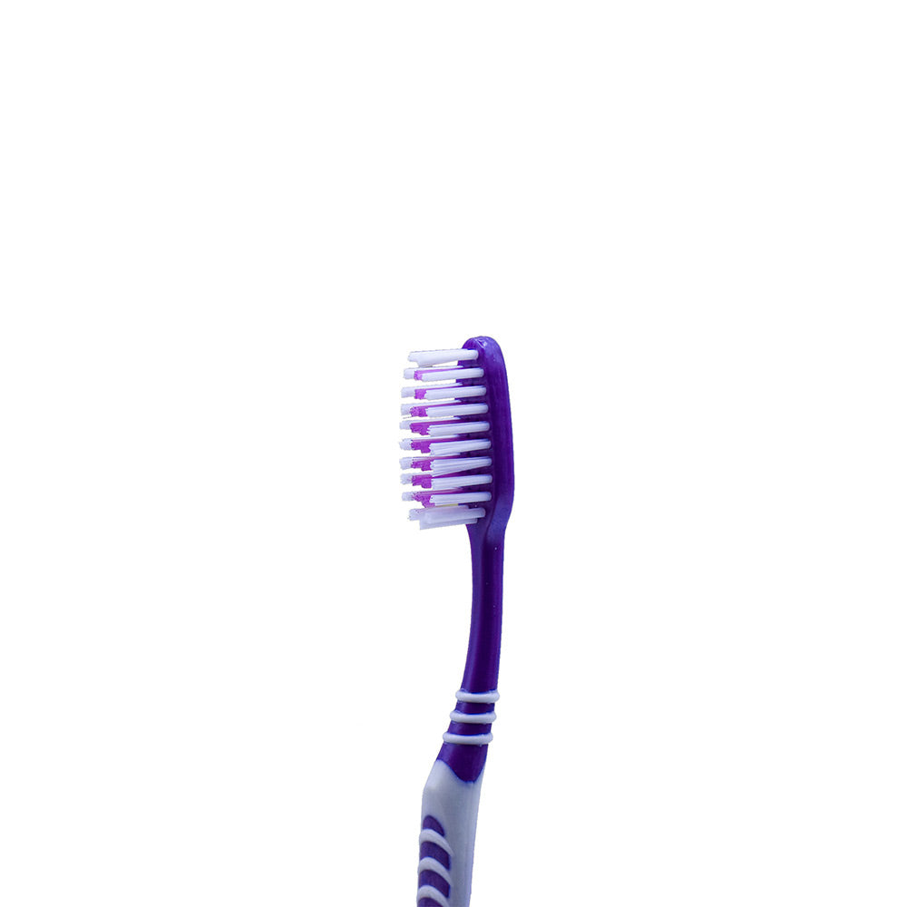 OLEMOL Flat-trim Toothbrush Medium Bristle Pack of 12 - Toothbrush for Deep Cleaning