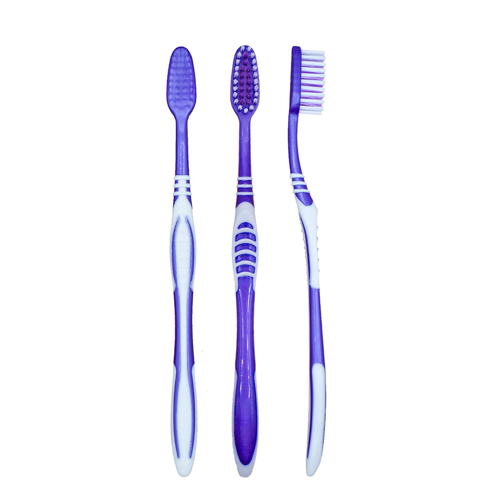 OLEMOL Flat-trim Toothbrush Medium Bristle Pack of 12 - Toothbrush for Deep Cleaning