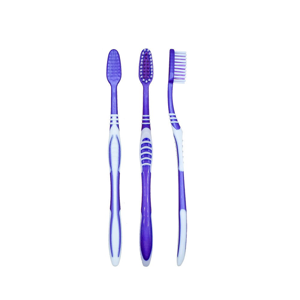 OLEMOL Flat-trim Toothbrush Medium Bristle Pack of 12 - Toothbrush for Deep Cleaning
