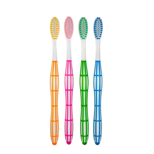 OLEMOL Flat-trim Toothbrush Medium Bristle Pack of 12 - Toothbrush for Deep Cleaning-KH03